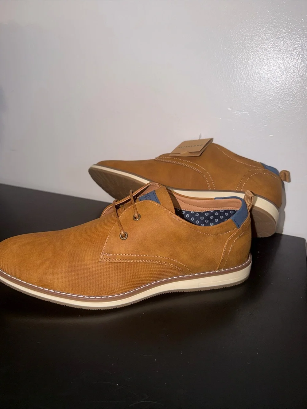 Men's Casual Derby Shoes in Cognac Tan